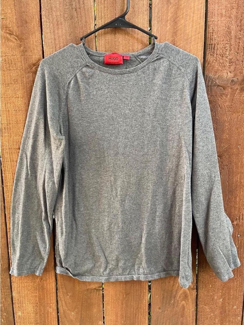 Hugo Boss Men’s Cotton Silk Cashmere Grey Casual Minimalist Sweater Sz M